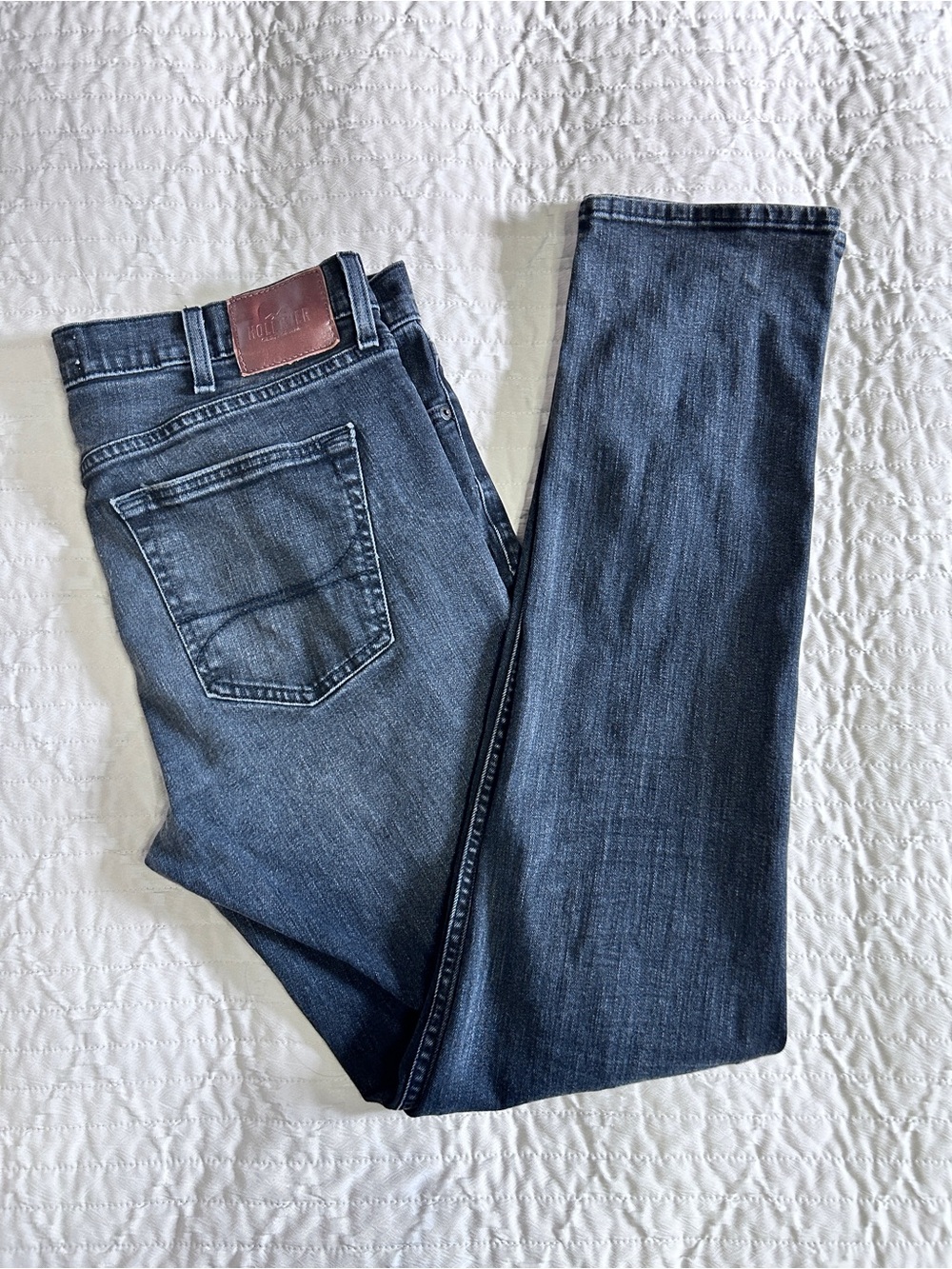 Hollister Mens Size 36x36 Medium Wash Jeans fits (36x34) Tall Preppy Skinny Fit